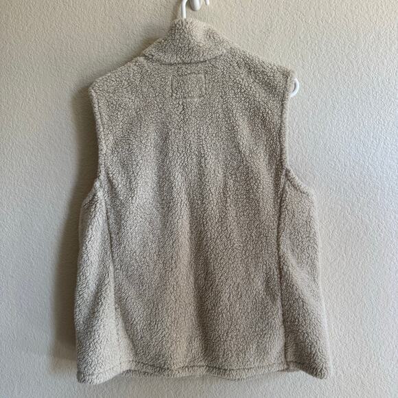 Sage Collective Sherpa Exterior Fleece Interior Sleeveless Vest Cream Women L - Picture 3 of 8
